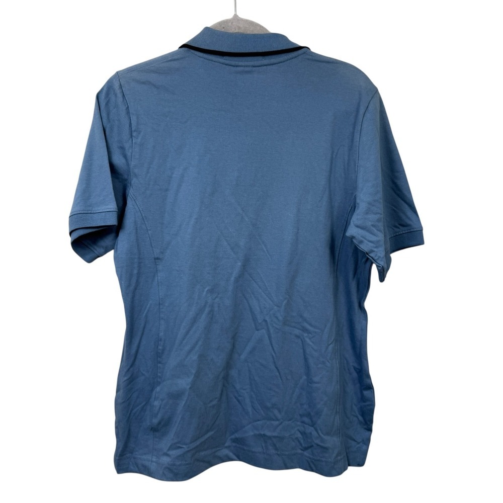 NWT extreme Ladies Blue Polo Shirt M Short Sleeve Combed Cotton Collared Top - Picture 4 of 6